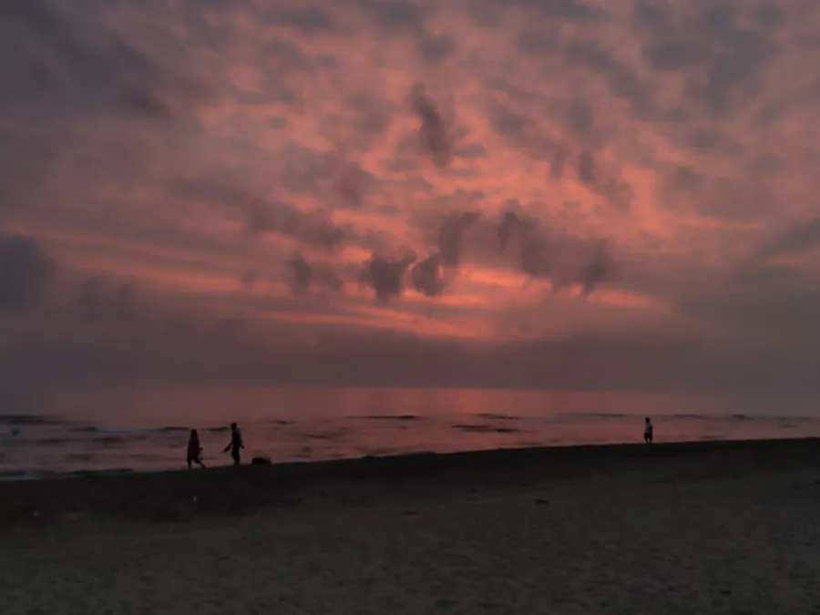 Atardecer en la playa de Tecolutla, frente al Hotel LunAzul